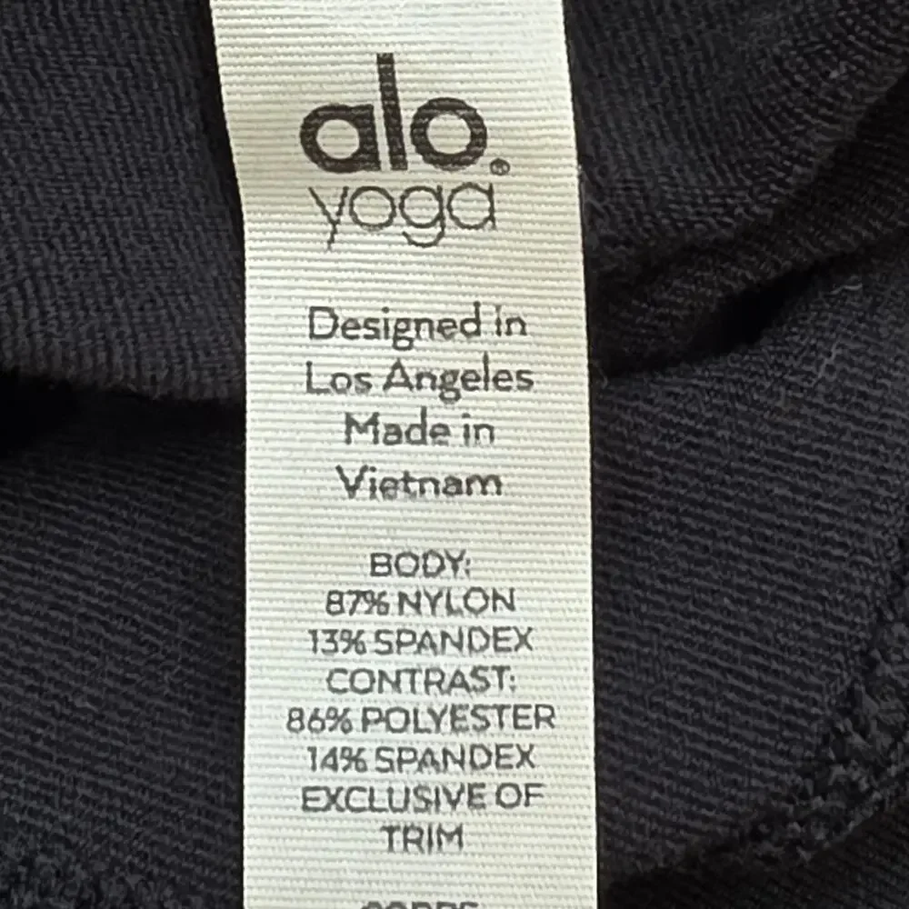 Alo Yoga High Waist Moto Leggings Women's XS Black Ribbed Activewear Pants